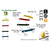 1pce 4 Step Rope Ladder Bird Toy in Bright Colours 40cm