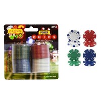40pce Poker Chips Professional Casino Style Durable Plastic Game Night Gift
