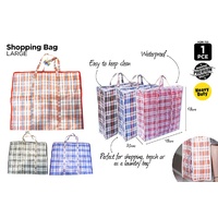  1pce LARGE Shopping Bags 58x48x31cm 3 Asst Colours Heavy Duty Waterproof
