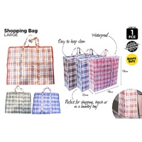 1pce LARGE Shopping Bags 58x48x31cm 3 Asst Colours Heavy Duty Waterproof