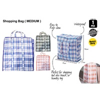 1pce MEDIUM Shopping Bag 41x46x21cm 3 Asst Colours Heavy Duty Waterproof