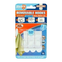 3pce Self Adhesive Hooks 1kg Removable Clear Suitable For Photos/Frames