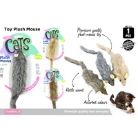 1 pce Mouse Cat toy Realistic Looking in Three Colours