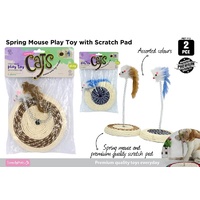 1pce 30cm Cat Scratch Pad with mouse toy on coil for extra enjoyment