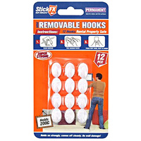 12pce Self-Adhesive Hooks - Mini - 200g
