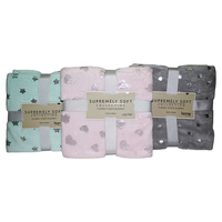 1pce Kids Style Polar Fleece Blanket 150cm x 125cm Winter Throw