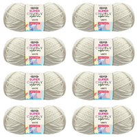 White Knitting Wool Yarn 8 Rolls Set 3 Ply 100g 100% Acrylic
