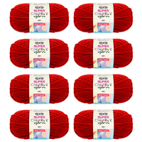 Red Knitting Wool Yarn 8 Rolls Set 3 Ply 100g 100% Acrylic