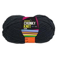 1pce Chunky Knit Yarn 100G - Black - Macrame Cord 3 Ply Microfiber