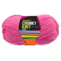 1pce Chunky Knit Yarn 100G - Hot Pink - Macrame Cord 3 Ply Microfiber