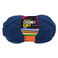 1pce Chunky Knit Yarn 100G - Blue - Macrame Cord 3 Ply Microfiber