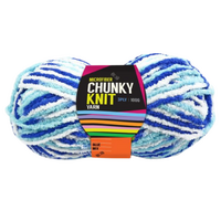 1pce Chunky Knit Yarn 100G - Blue Mix - Macrame Cord 3 Ply Microfiber