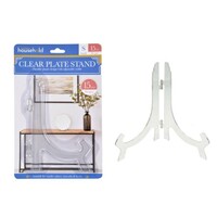 Small Clear Plate Stand 15cm Display Decor Fold Out Steel Pin for Strength