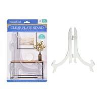 Clear Plate Stand Medium Size 17cm. Steel Pin Hinge For Extra Strength