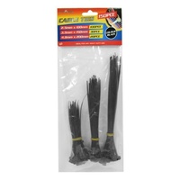 150pce Black Cable Ties Asst Size BULK DIY Craft Supply Handy for House Projects