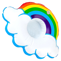 1pce Rainbow Cup Float 23x20cm Inflatable Pool Toy Summer Kids & Family