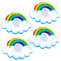 4pce Rainbow Party Cup Float 23x20cm Inflatable Pool Toy Summer Family Fun