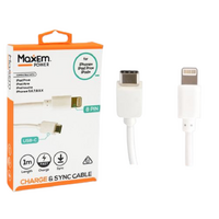 USB-C to iPhone Cable 1m Length 1 Piece White Fast Charge iPad & iPod Compatible
