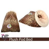1pce Cat Pod Bed Pet 40cmx53cm Plush Leopard Print Design Animal Play Ball
