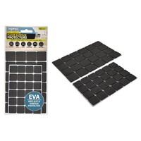 48pce Black EVA Self Adhesive Squares Floor Surface Protector Anti Slip 2 Sizes