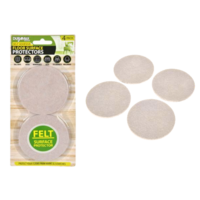 4pce Beige EVA Self Adhesive Round Floor Surface Protector Anti Slip 7.5cmD