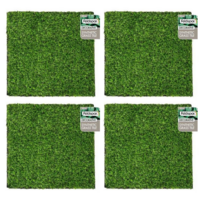 4pce Set Artificial Grass Tiles 30cm Square Green Garden/Indoor Synthetic Turf
