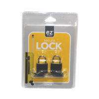 2pce Black Mini Padlock with Key for Secure Safe Travelling Swivel Shackle