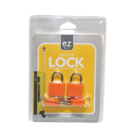 2pce Orange Mini Padlock with Key for Secure Safe Travelling Swivel Shackle