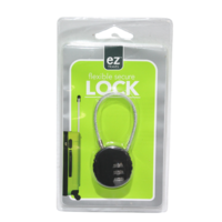 1pce Black Combination Padlock for Secure Safe Travelling Long Wire, Resettable