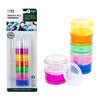 1pce Pill Reminder Tubs 7 Compartments Organiser Storage Multi Coloured