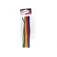 30cm 30pce Chenille Sticks in Assorted Colours Bright Colours Mixed