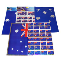 Aussie Stickers Bulk Lot 5 Packs A4 Sheets, Australia Day Flags Spirit & Southern Cross