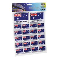 Australia Day Laser Stickers Aussie Flag 22 Mini Stickers on A4 Sheet