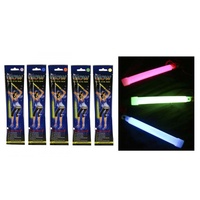4pce Glow Sticks w/ Hole to Fit into Necklace -15cm Colours Chosen Randomly Party Sticks