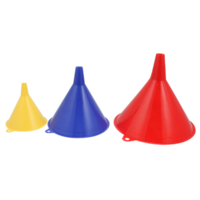 3pce Varied Plastic Funnels Pack with 3 Sizes 10cm, 15cm, 20cm