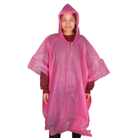 Adult Poncho Vinyl 132x100cm Waterproof Reusable With Hood Pink
