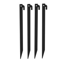 Tent Pegs Rugged ABS Plastic 30cm Length 4 Pack Black Heavy Duty 