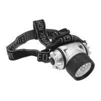 LED Head Lamp Torch 2 Lights, 7 LEDs 80m Projection Adjustable Strap