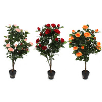 New 1pce 120cm Rose Tree Realistic Plant Pot Artificial Green Selected at Random