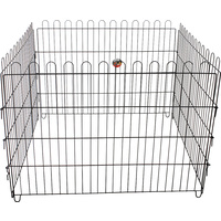 New 1pce Pet Barrier Cage Black 96x70cm Puppy Dog Cat Contain Metal