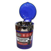 11cm Light Up Blue Butt Bin Bucket/Ashtray Black with Lid, Travel Accessory
