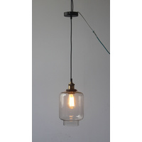 New 1pce Glass Pendant Lamp Jar Clear Vintage Décor Hanging Light Chandelier