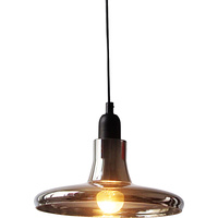 New 1pce Smoke Glass Pendant Plate Black Hanging Lamp Light Shade Décor Chand