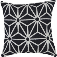 WOVEN KALEIDESCOPE COTTON CUSHION 40X40CM BLACK