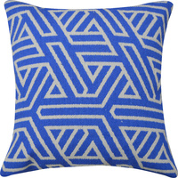 WOVEN GEO WEAVE COTTON CUSHION 40X40CM NAVY