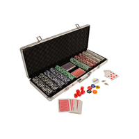 Professional 500 Chip Poker Game Set Carry Brief Case, Casino Style Cards
