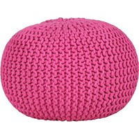 New 1pce Knitted Gumball Pouf Pink Fuchsia 50X50X30CM Home Décor Seat Footrest