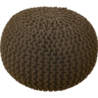 New 1pce Knitted Gumball Pouf Light Brown 50X50X30CM Home Décor Seat Boho