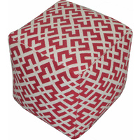 New 1pce Woven Pouf Red 40X40X40CM Boho Beach Design Seat Footrest Décor