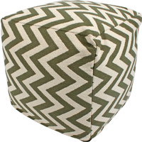 New 1pce Woven Pouf Khaki 40X40X40CM Boho Beach Design Seat Rest Décor Chevron
